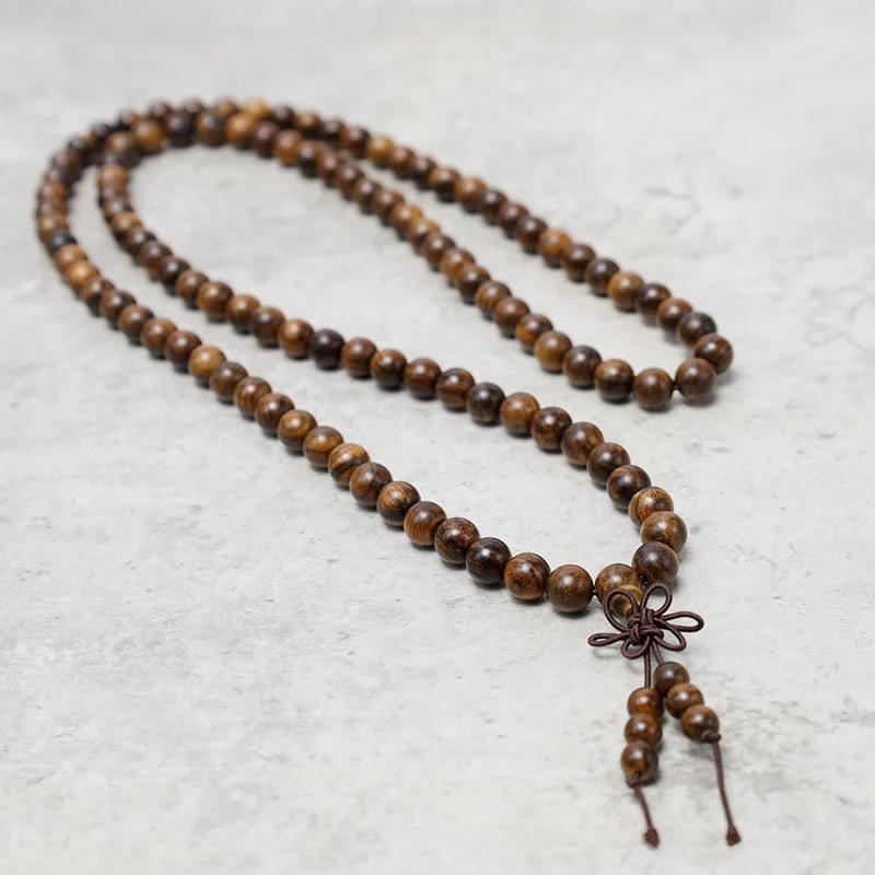 Buddha Stones 108 Mala Beads Bracciale Preghiera Meditazione Sandalo Elastico - Image 4