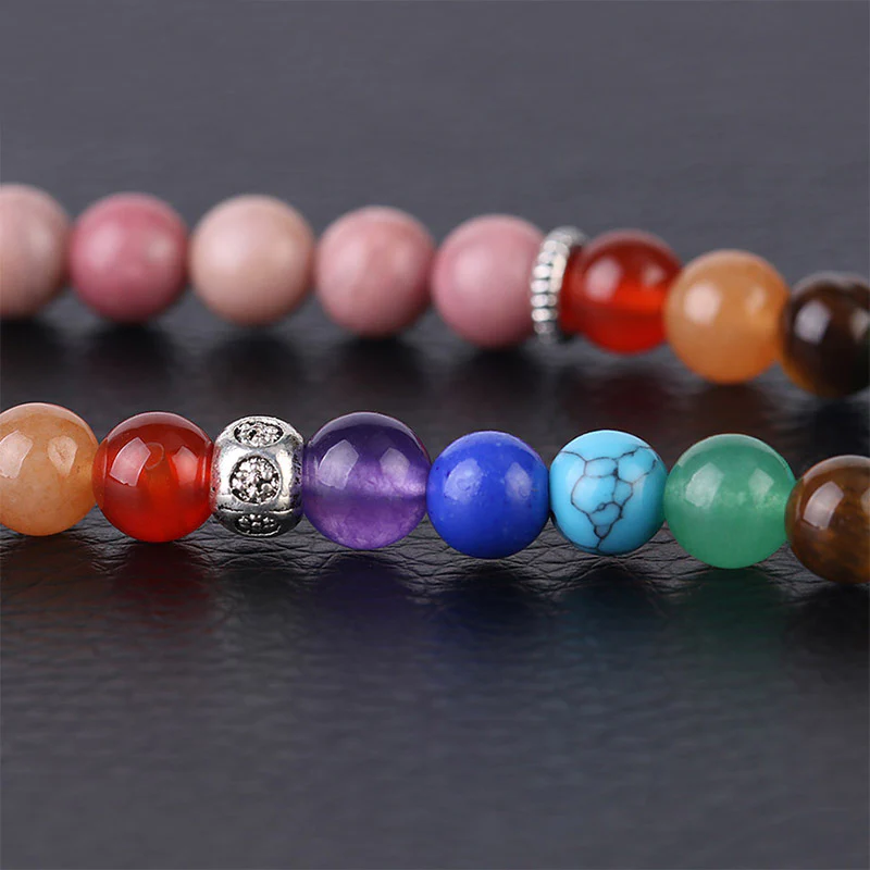 Buddha Stones 108 Mala Beads Braccialetto di guarigione in cristallo blu rodonite e lazulite - Image 5