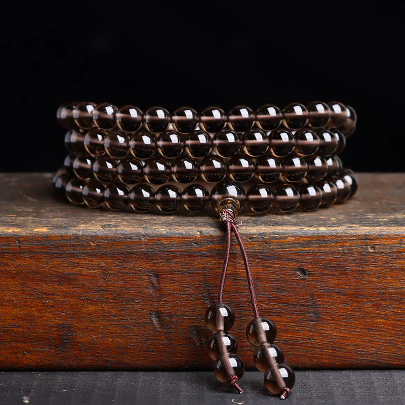 Buddha Stones 108 Mala Beads Braccialetto di ossidiana nera lce Obsidian Fulfilment - Image 13