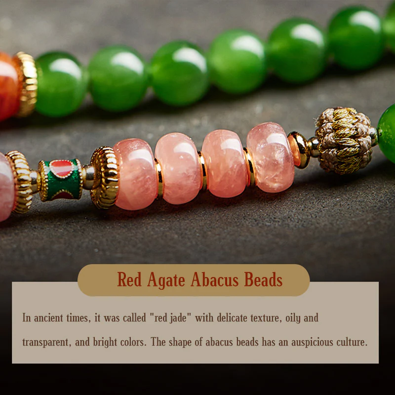 Buddha Stones 108 Mala Beads Ciano Giada Agata Rossa Braccialetto della Fortuna del Buddha che Ride - Image 15