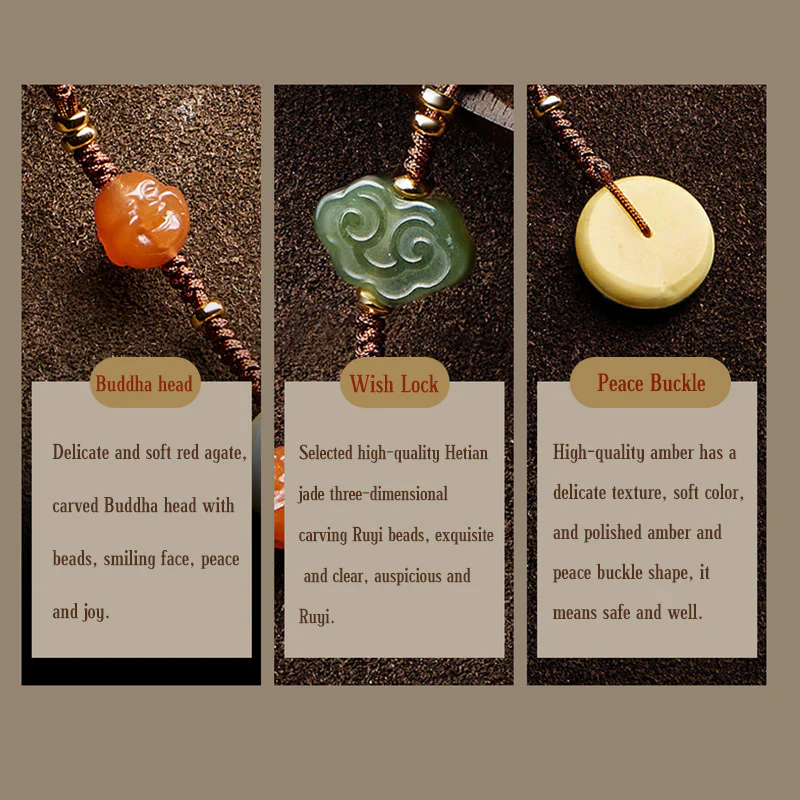 Buddha Stones 108 Mala Beads Ciano Giada Agata Rossa Braccialetto della Fortuna del Buddha che Ride - Image 16