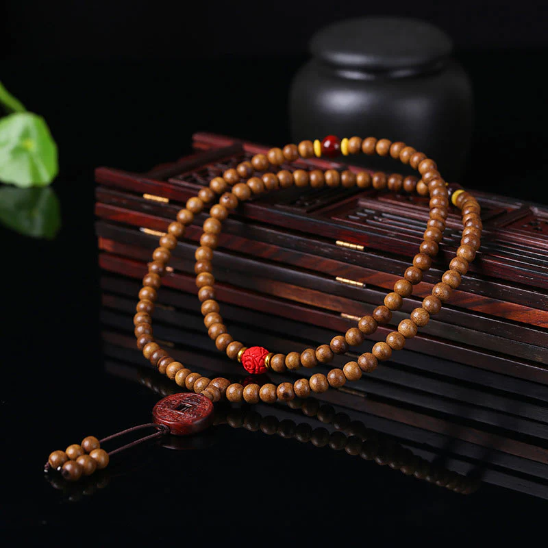 Buddha Stones 108 Mala Beads Legno di Pesca Bodhi Seed Lotus Preghiera Meditazione Bracciale - Image 6