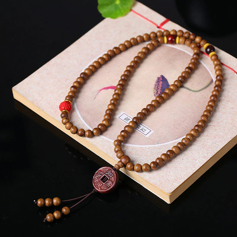 Buddha Stones 108 Mala Beads Legno di Pesca Bodhi Seed Lotus Preghiera Meditazione Bracciale - Image 7