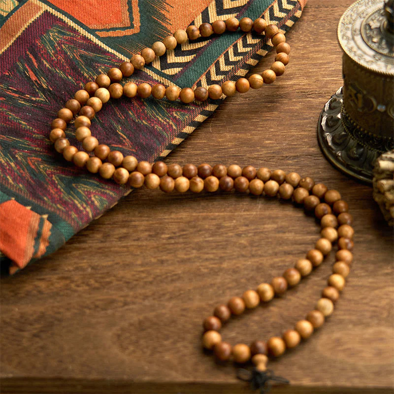 Buddha Stones 108 Mala Beads Lightning Strike Peach Wood Braccialetto di protezione lucidato a mano - Image 5