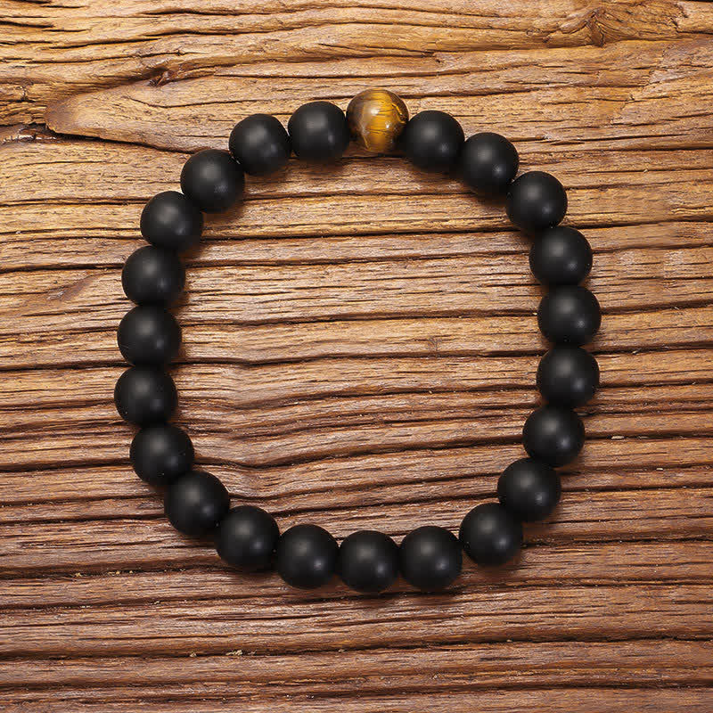 Buddha Stones 108 Mala Beads Pietra smerigliata Occhio di tigre Bracciale Collana Pendente - Image 2