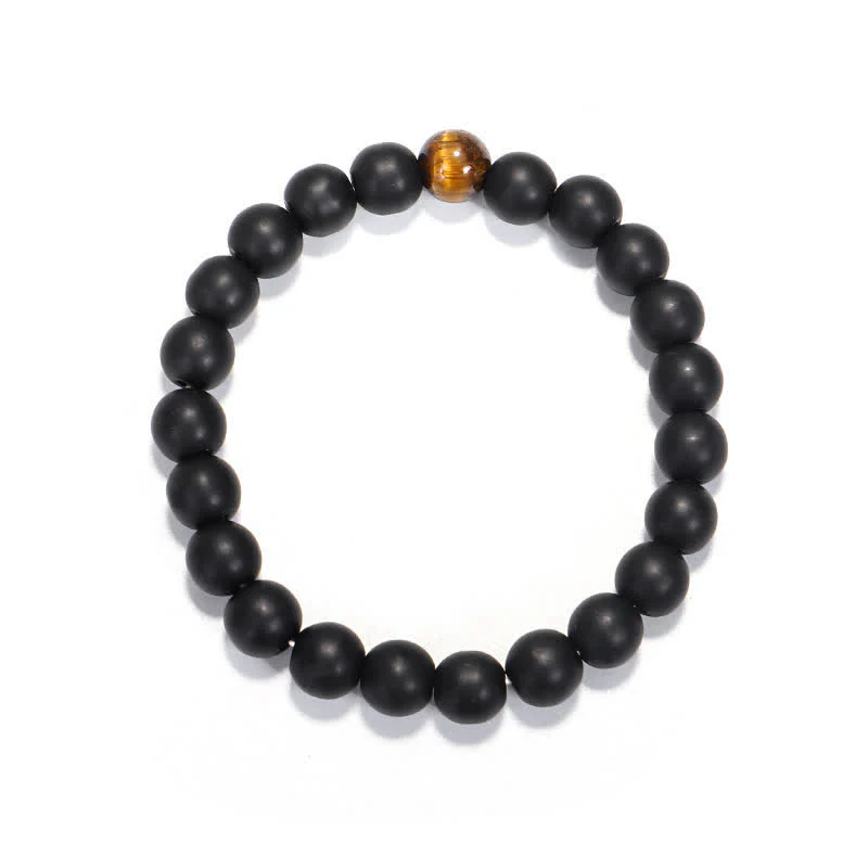 Buddha Stones 108 Mala Beads Pietra smerigliata Occhio di tigre Bracciale Collana Pendente - Image 4