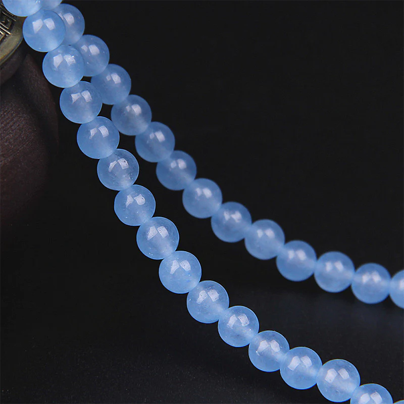 Buddha Stones 108 Perle Bracciale Mala di Cristallo Blu per Guarigione - Image 9