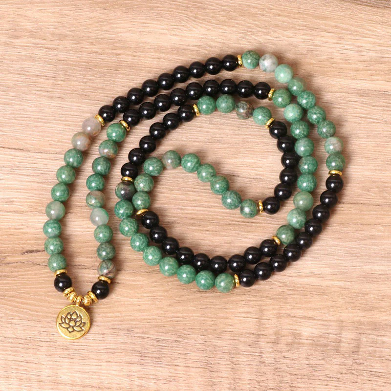 Buddha Stones 108 Perle Bracciale Mala di Guarigione in Agata Naturale - Image 2
