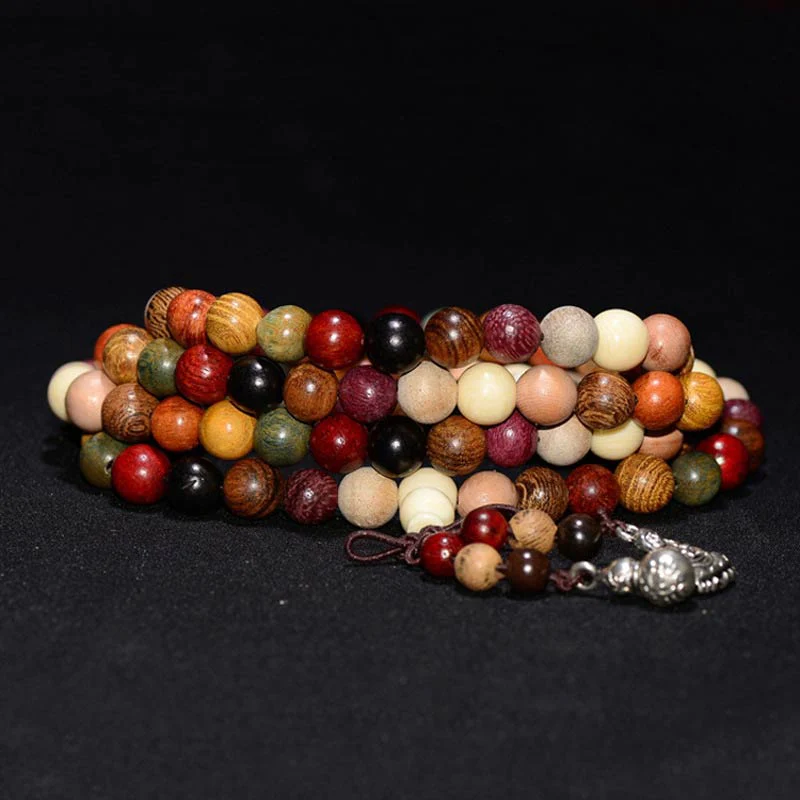 Buddha Stones 108 Perle Wenge Legno Mala Benedizione Meditazione Bracciale - Image 6