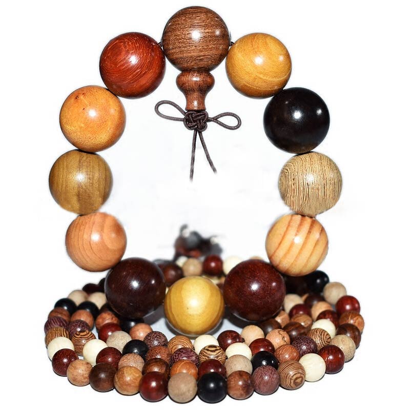 Buddha Stones 108 Perle Wenge Legno Mala Benedizione Meditazione Bracciale - Image 7