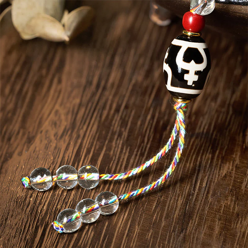 Buddha Stones 108 perline Liuli Crystal Dzi Bead Agata Blessing Nappa Mala - Image 7