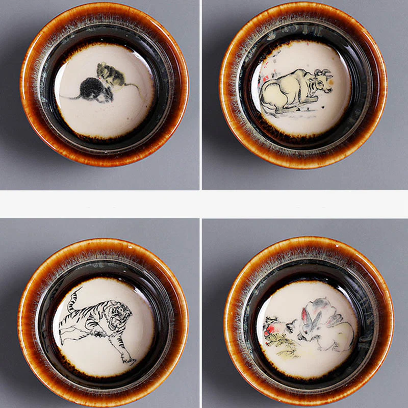 Buddha Stones 12 Zodiaco cinese Modello Tazza da tè in ceramica Kung Fu Jian Cinese Zhan Tazza da tè 73ml - Image 21