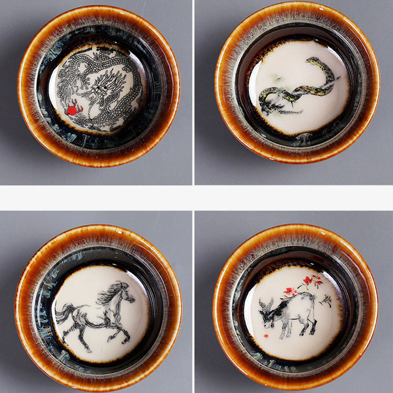 Buddha Stones 12 Zodiaco cinese Modello Tazza da tè in ceramica Kung Fu Jian Cinese Zhan Tazza da tè 73ml - Image 22