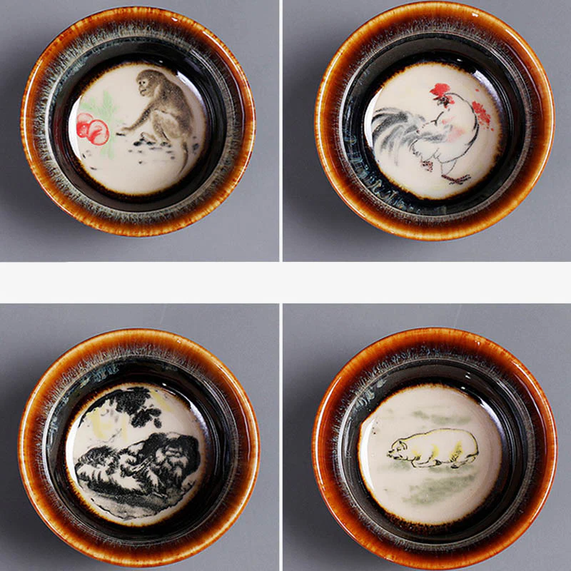 Buddha Stones 12 Zodiaco cinese Modello Tazza da tè in ceramica Kung Fu Jian Cinese Zhan Tazza da tè 73ml - Image 23