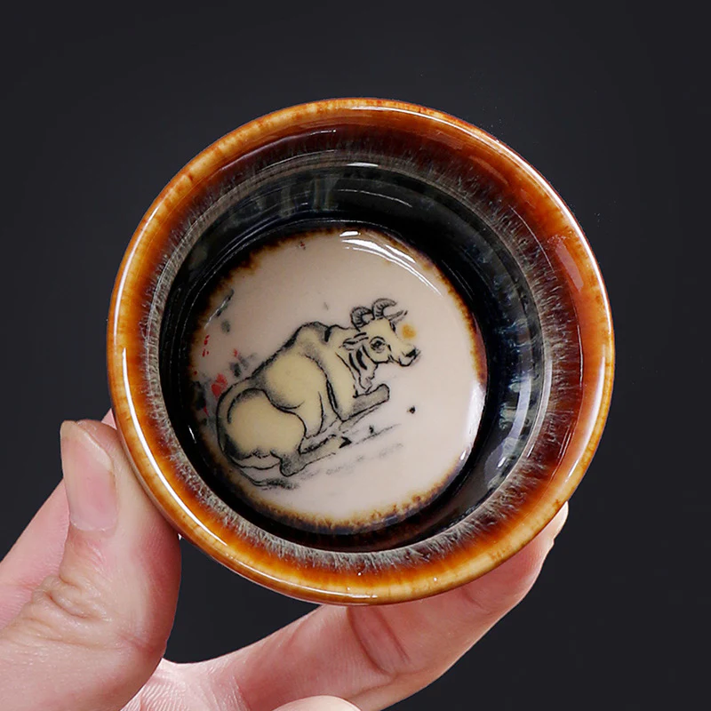 Buddha Stones 12 Zodiaco cinese Modello Tazza da tè in ceramica Kung Fu Jian Cinese Zhan Tazza da tè 73ml - Image 8