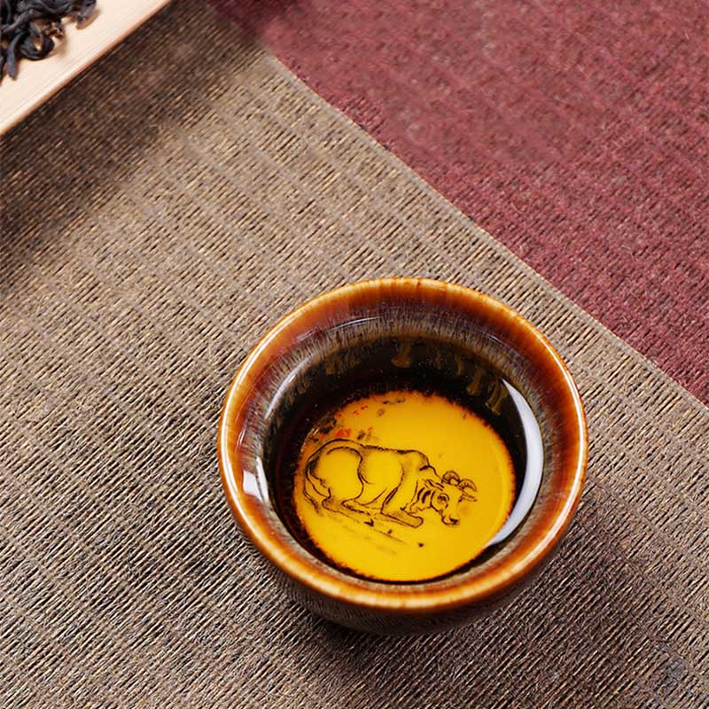 Buddha Stones 12 Zodiaco cinese Modello Tazza da tè in ceramica Kung Fu Jian Cinese Zhan Tazza da tè 73ml - Image 9