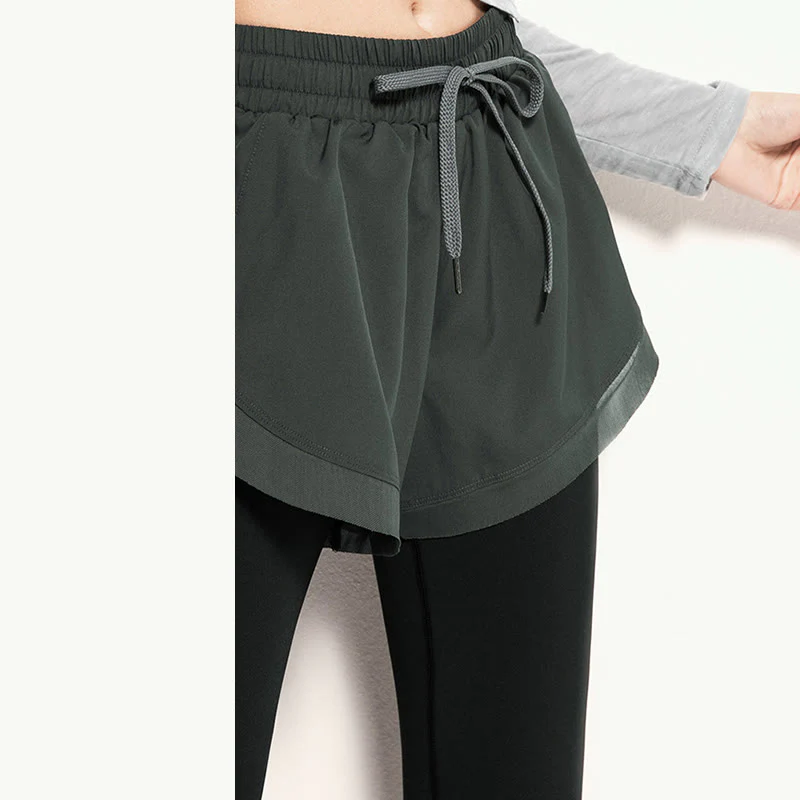 Buddha Stones 2 in 1 Leggings sportivi da donna per attività all'aperto e yoga - Image 10