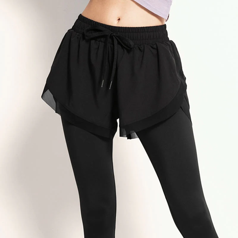 Buddha Stones 2 in 1 Leggings sportivi da donna per attività all'aperto e yoga - Image 14