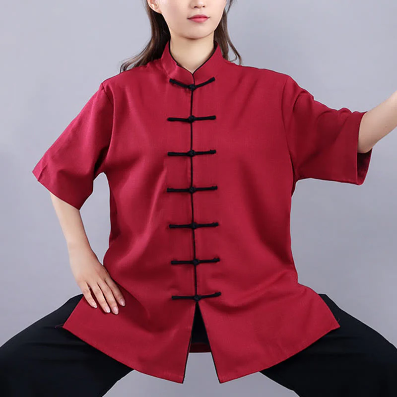 Buddha Stones 2 pezzi autunno inverno rana-bottone Tai Chi meditazione Qigong Zen pratica unisex cotone lino abbigliamento set - Image 13