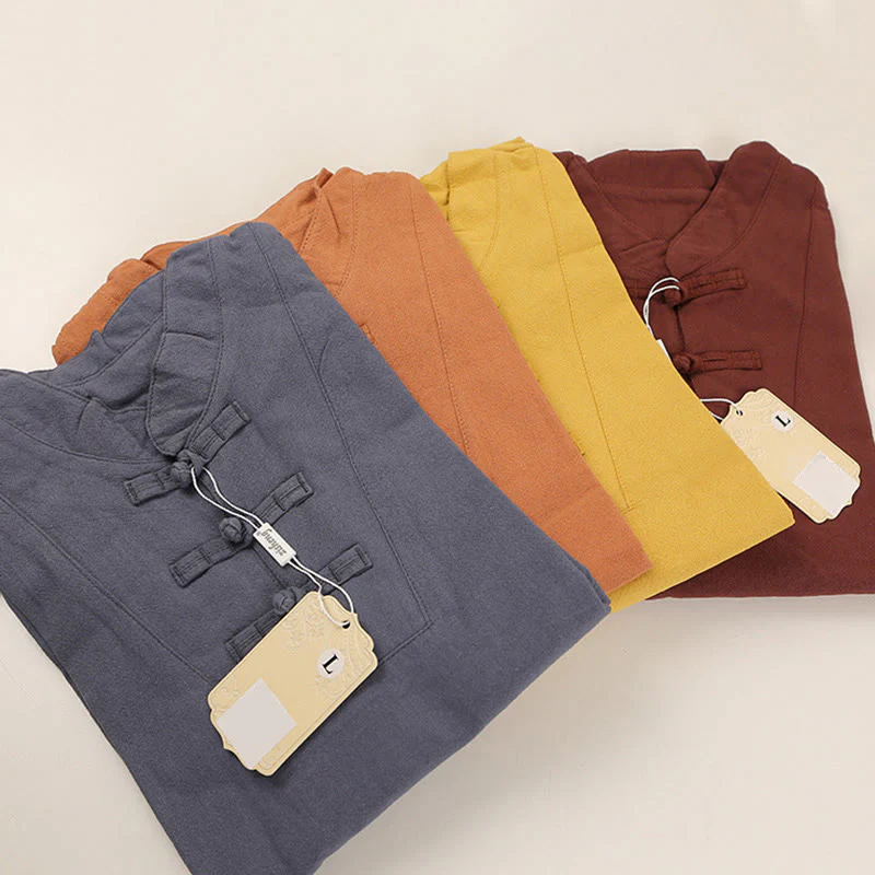 Buddha Stones 2 pezzi da uomo manica corta maglietta top pantaloni meditazione zen tai chi cotone lino abbigliamento set - Image 14
