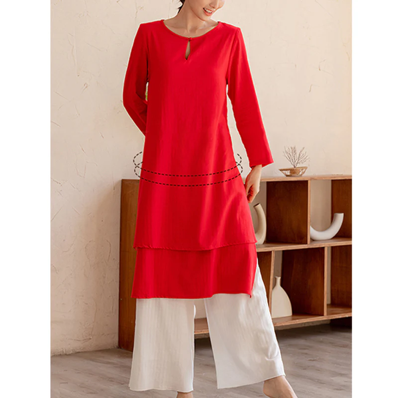 Buddha Stones 2 pezzi Design semplice Tai Chi Meditazione Yoga Abbigliamento Top Pantaloni Set da donna - Image 18