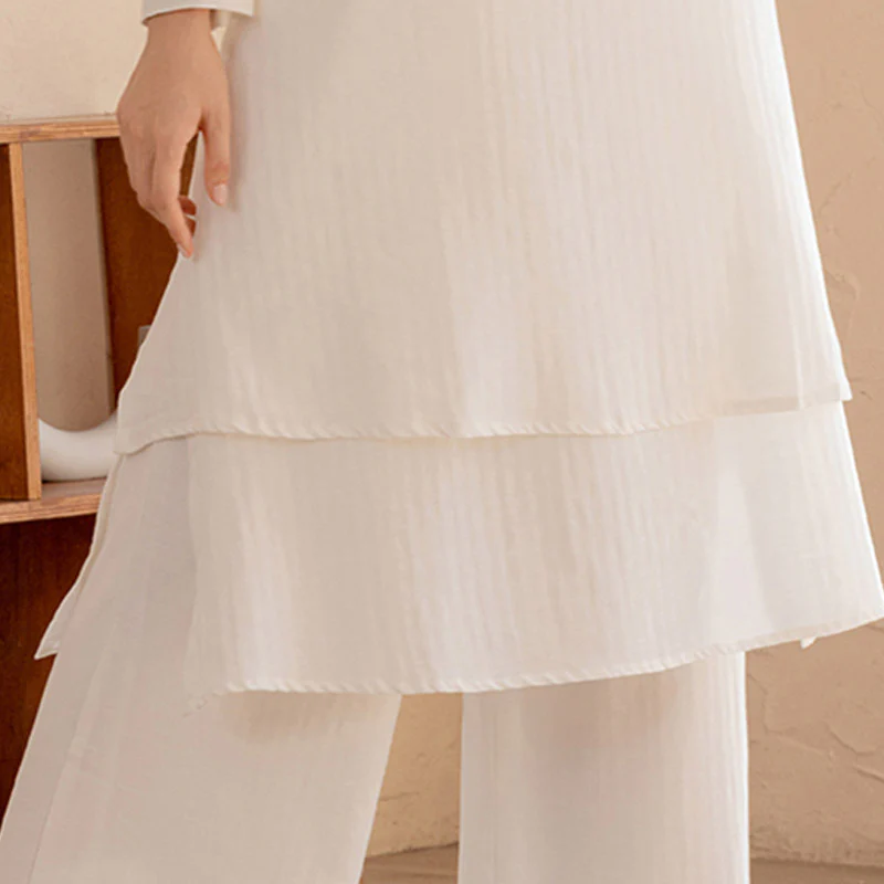 Buddha Stones 2 pezzi Design semplice Tai Chi Meditazione Yoga Abbigliamento Top Pantaloni Set da donna - Image 8