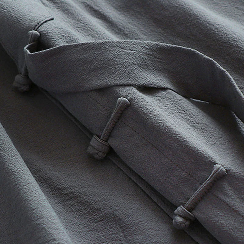 Buddha Stones 2 pezzi Wudang Tai Chi Cerimonia Solido Manica lunga Uomo Taoista Lunga Veste Kimono Senza Maniche Gilet Completo - Image 17