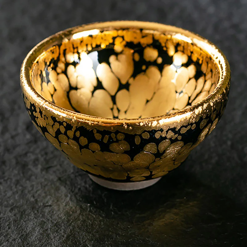 Buddha Stones 24K Gold Spot Pattern Tazza da tè cinese Jianzhan in ceramica Tazza da tè Kung Fu Ciotola con scatola regalo - Image 10