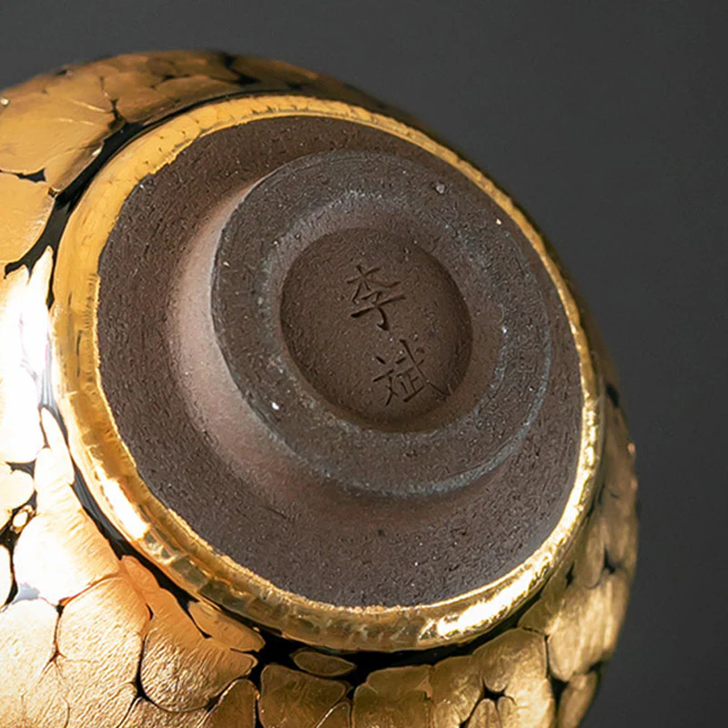 Buddha Stones 24K Gold Spot Pattern Tazza da tè cinese Jianzhan in ceramica Tazza da tè Kung Fu Ciotola con scatola regalo - Image 12