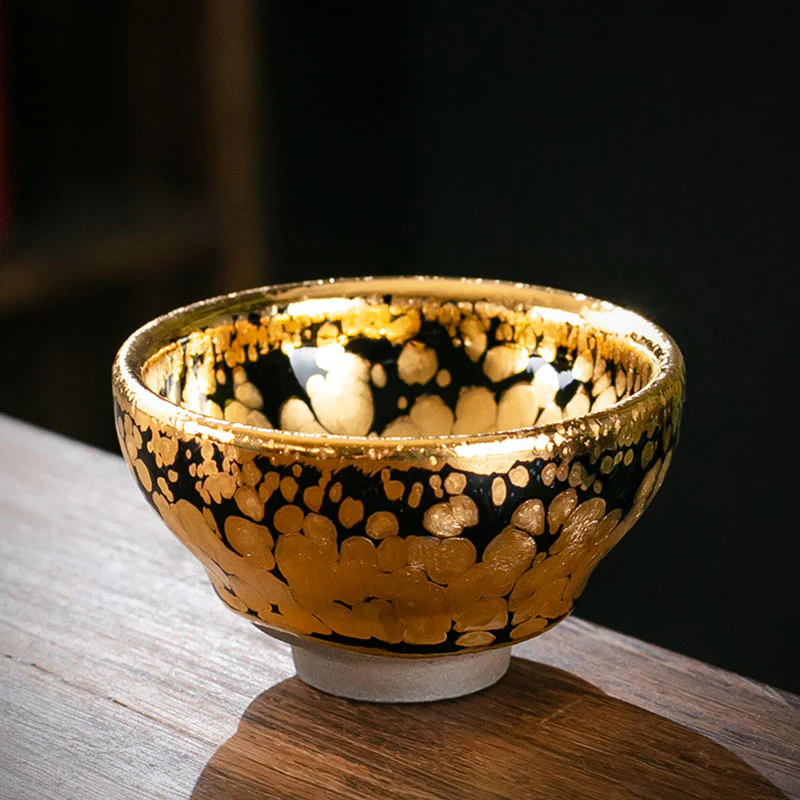 Buddha Stones 24K Gold Spot Pattern Tazza da tè cinese Jianzhan in ceramica Tazza da tè Kung Fu Ciotola con scatola regalo - Image 9