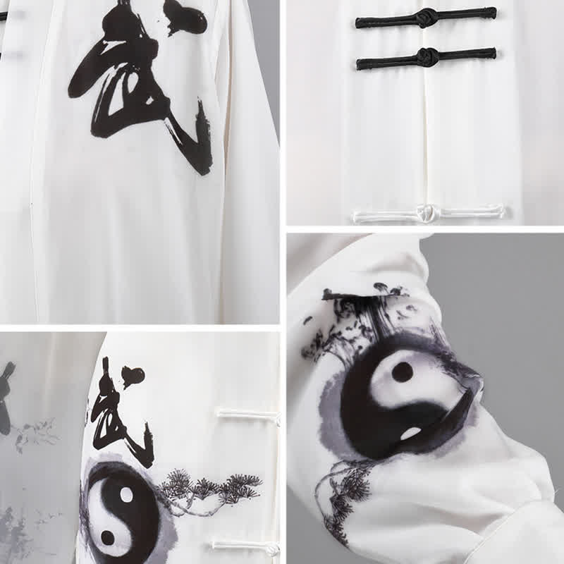 Buddha Stones 3 pezzi Yin Yang Albero Tai Chi Spirituale Zen Pratica Meditazione Preghiera Uniforme Unisex Abbigliamento Set - Image 11