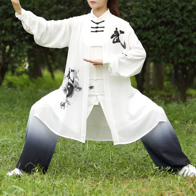Buddha Stones 3 pezzi Yin Yang Albero Tai Chi Spirituale Zen Pratica Meditazione Preghiera Uniforme Unisex Abbigliamento Set - Image 12