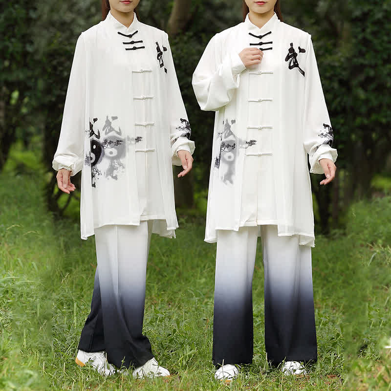 Buddha Stones 3 pezzi Yin Yang Albero Tai Chi Spirituale Zen Pratica Meditazione Preghiera Uniforme Unisex Abbigliamento Set - Image 5