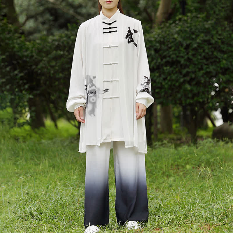 Buddha Stones 3 pezzi Yin Yang Albero Tai Chi Spirituale Zen Pratica Meditazione Preghiera Uniforme Unisex Abbigliamento Set - Image 6