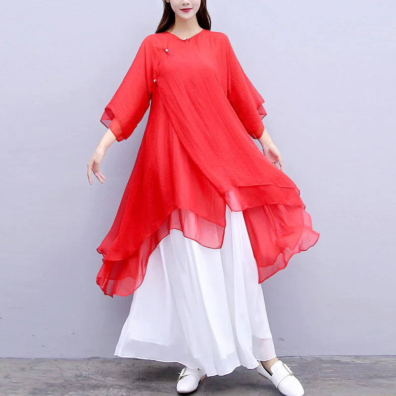 Buddha Stones 3 pezzi Yoga Chiffon Abbigliamento uniforme Meditazione Zen Pratica Set da donna - Image 33