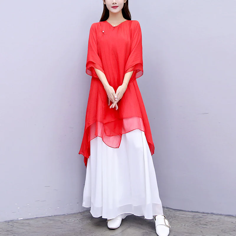 Buddha Stones 3 pezzi Yoga Chiffon Abbigliamento uniforme Meditazione Zen Pratica Set da donna - Image 34