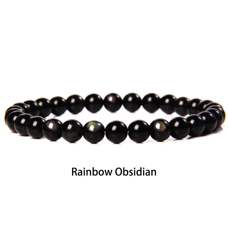 Buddha Stones 6mm Varie Pietre Cristallo Nero Glitter Pietra Occhio di Tigre Rosso Perline Braccialetto di Protezione - Image 35