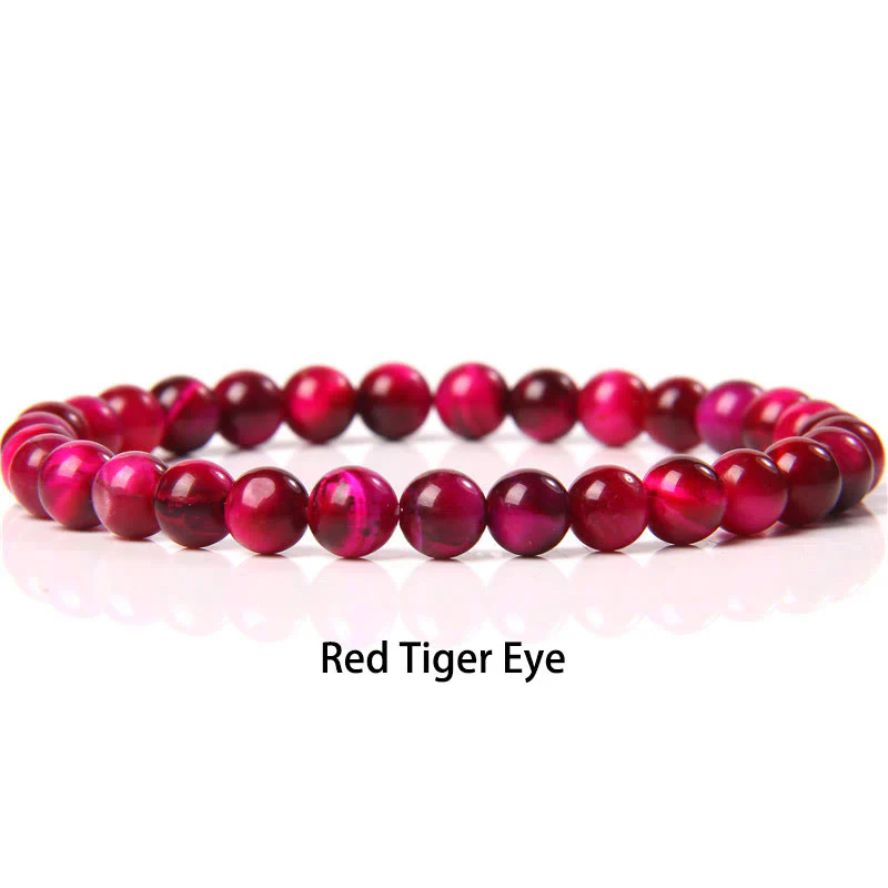 Buddha Stones 6mm Varie Pietre Cristallo Nero Glitter Pietra Occhio di Tigre Rosso Perline Braccialetto di Protezione - Image 5