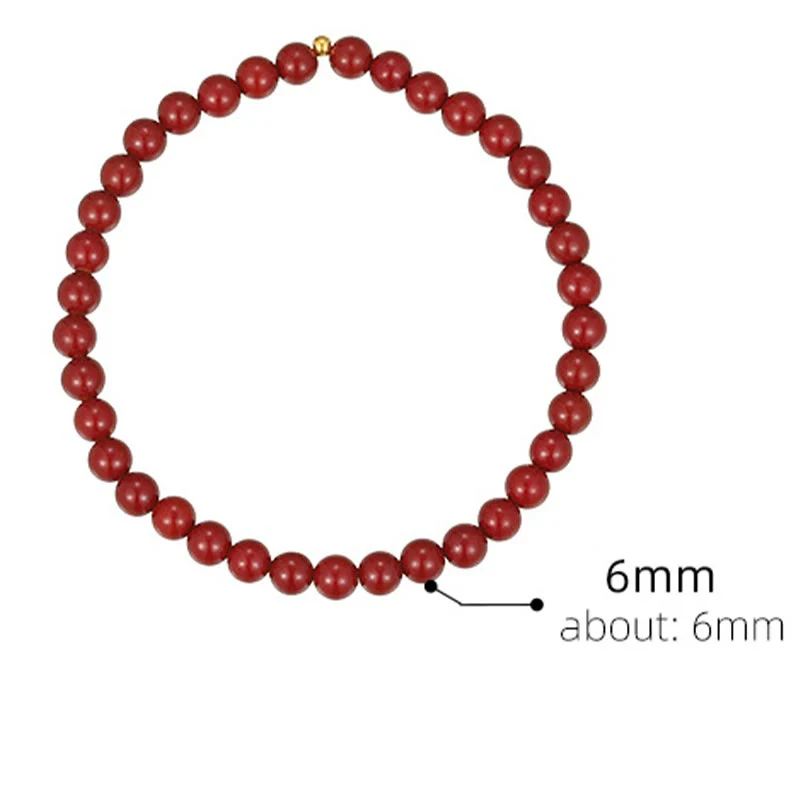 Buddha Stones 925 Sterling Silver Cinnabar Beads Benedizione Cavigliera - Image 15