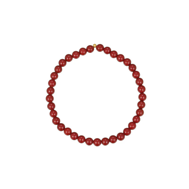 Buddha Stones 925 Sterling Silver Cinnabar Beads Benedizione Cavigliera - Image 8