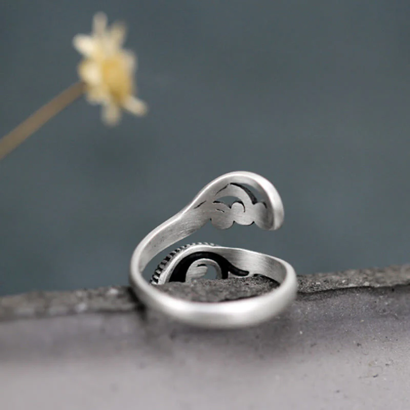 Buddha Stones 925 Sterling Silver Koi Fish Water Ripple Luck Wealth - Image 6