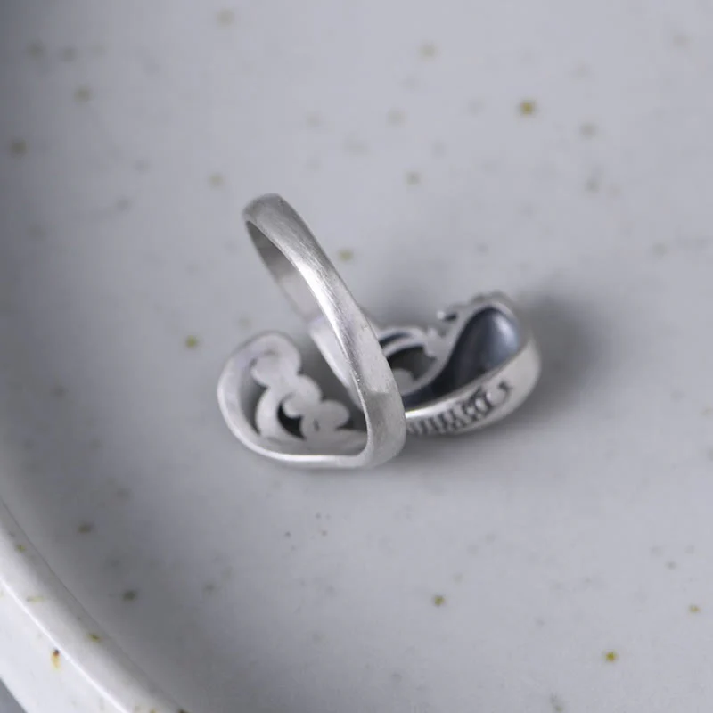 Buddha Stones 925 Sterling Silver Koi Fish Water Ripple Luck Wealth - Image 8