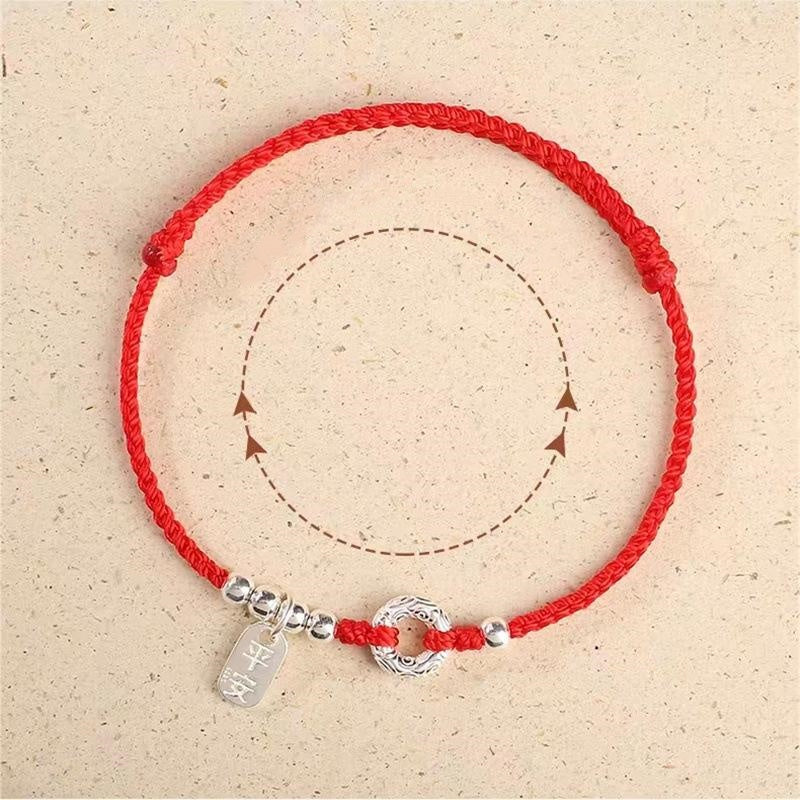 Buddha Stones 925 Sterling Silver Nuvole di Buon Auspicio Pace Fibbia Sano E Sano Bracciale Cavigliera - Image 10