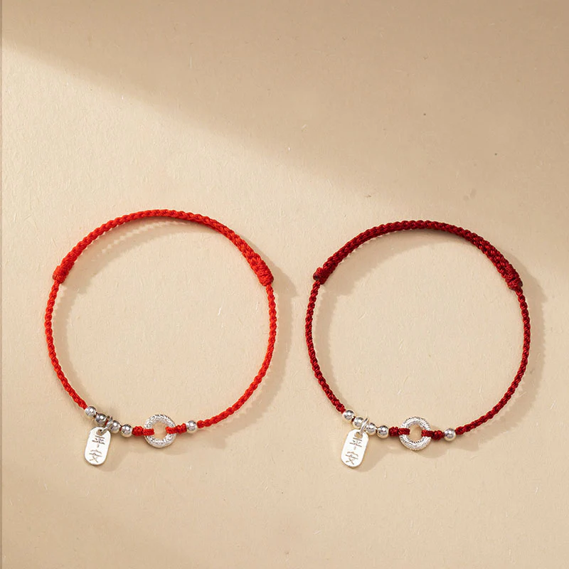 Buddha Stones 925 Sterling Silver Nuvole di Buon Auspicio Pace Fibbia Sano E Sano Bracciale Cavigliera - Image 18