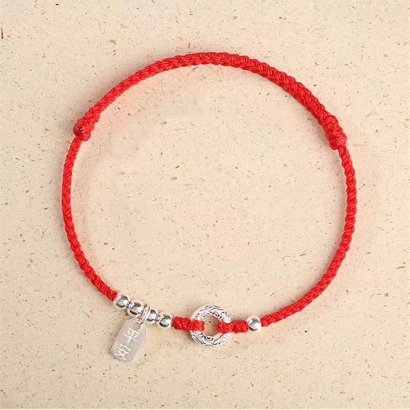 Buddha Stones 925 Sterling Silver Nuvole di Buon Auspicio Pace Fibbia Sano E Sano Bracciale Cavigliera - Image 7