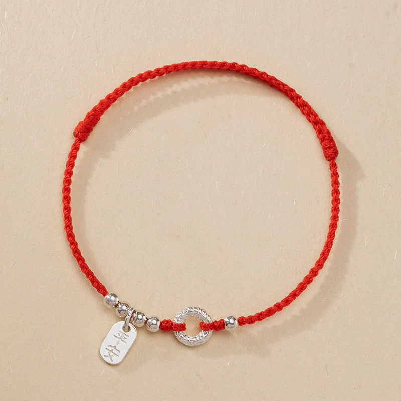 Buddha Stones 925 Sterling Silver Nuvole di Buon Auspicio Pace Fibbia Sano E Sano Bracciale Cavigliera - Image 8