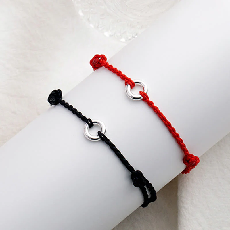 Buddha Stones 925 Sterling Silver Peace Buckle Luck String Braid Rope Cavigliera - Image 15