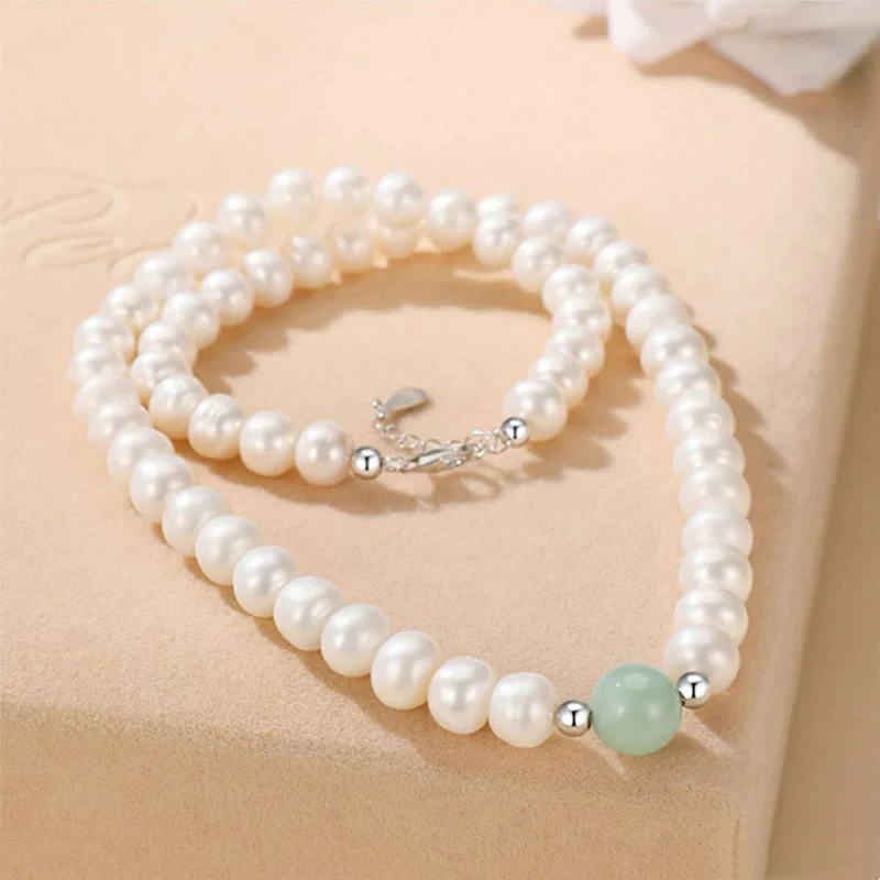 Buddha Stones 925 Sterling Silver Perla Naturale Giada Collana Bracciale Orecchini Guarigione Con Scatola Regalo - Image 3