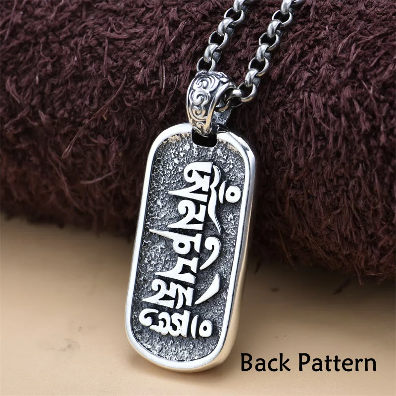 Buddha Stones 925 Sterling Silver Zakiram Dea della Ricchezza Om Mani Padme Hum Collana Pendente della Pace - Image 4