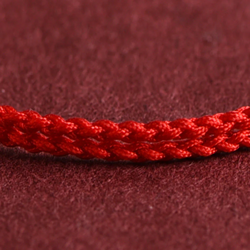 Buddha Stones 999 Oro Mini Tre Perline Design Fatto a Mano Corda della Fortuna Bracciale Cavigliera - Image 3